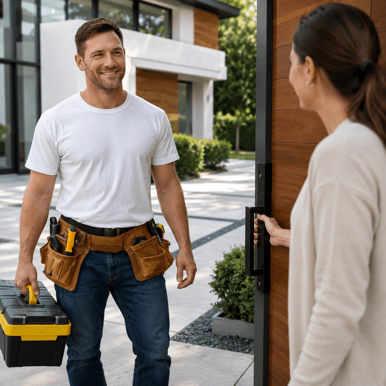 A Pro finishing a job and getting paid